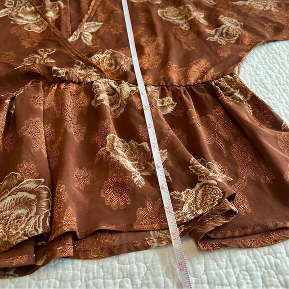 ✨ Whiteroom + Cactus Brown Floral Sheer Long Sleeve Top Small - Picture 10 of 10